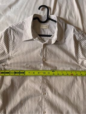 Aime Leon Dore Beige and White Striped Button-Down Shirt